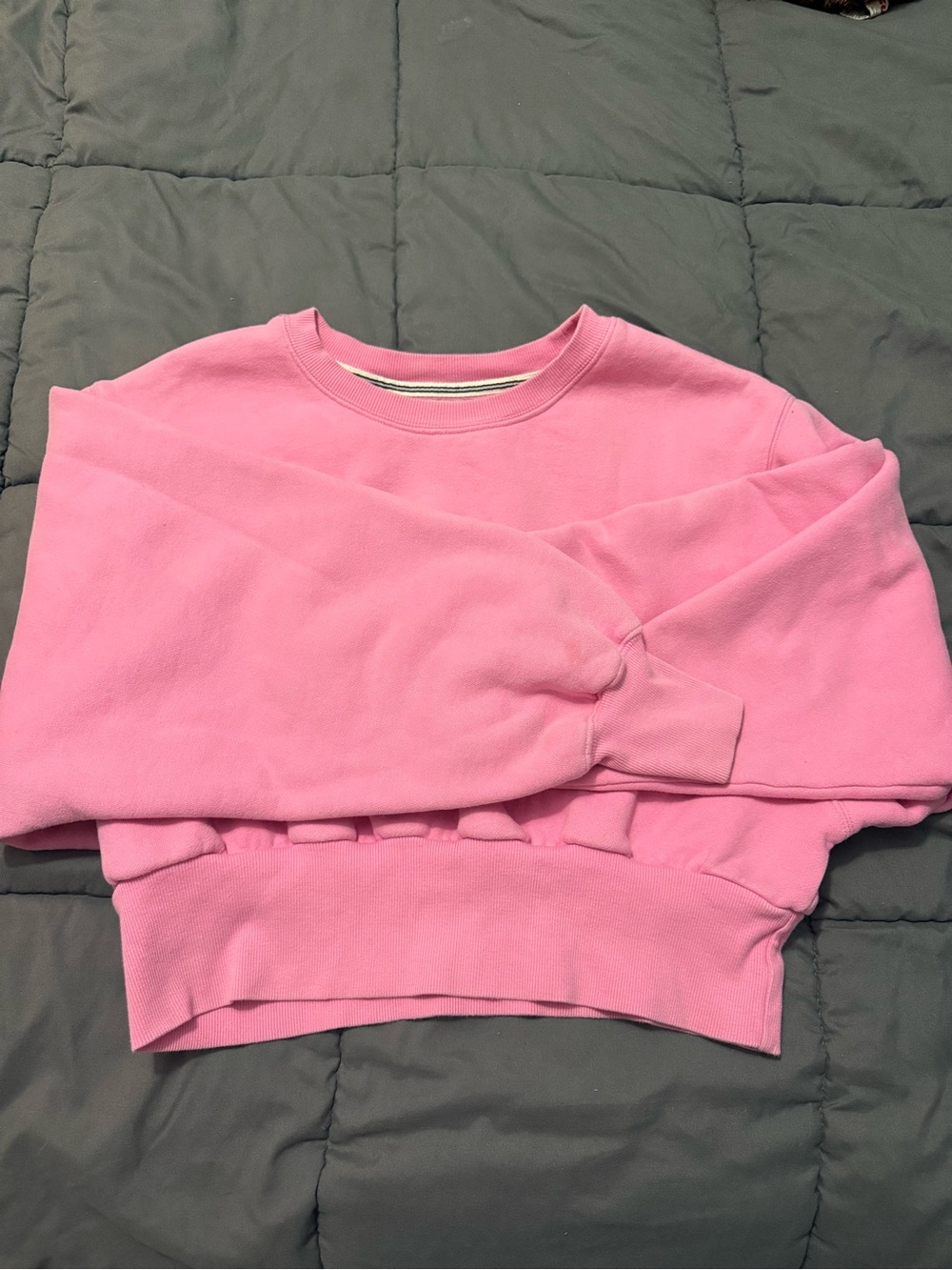 TNA Pink Cropped Crewneck Sweatshirt